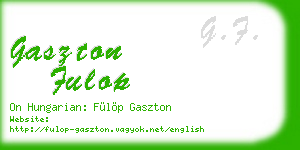 gaszton fulop business card