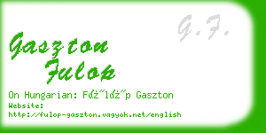 gaszton fulop business card